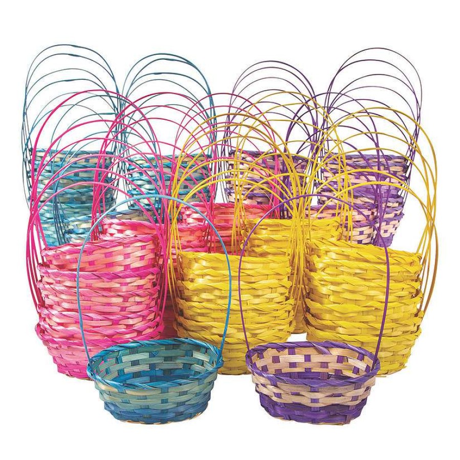 Easter Baskets & Grass * | Cheap Bulk Small Ombre Bamboo Baskets 72 Pc.