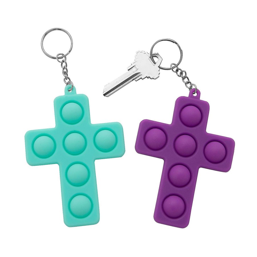 Easter Basket Fillers * | Cheap Cross Lotsa Pops Popping Toy Keychains 6 Pc.