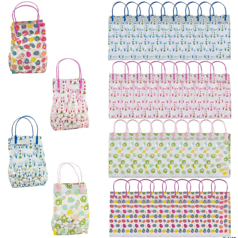 Easter Baskets & Grass * | Best Deal 5 X 9 1/4 Colorful Easter Pattern Plastic Goody Bags 36 Pc.