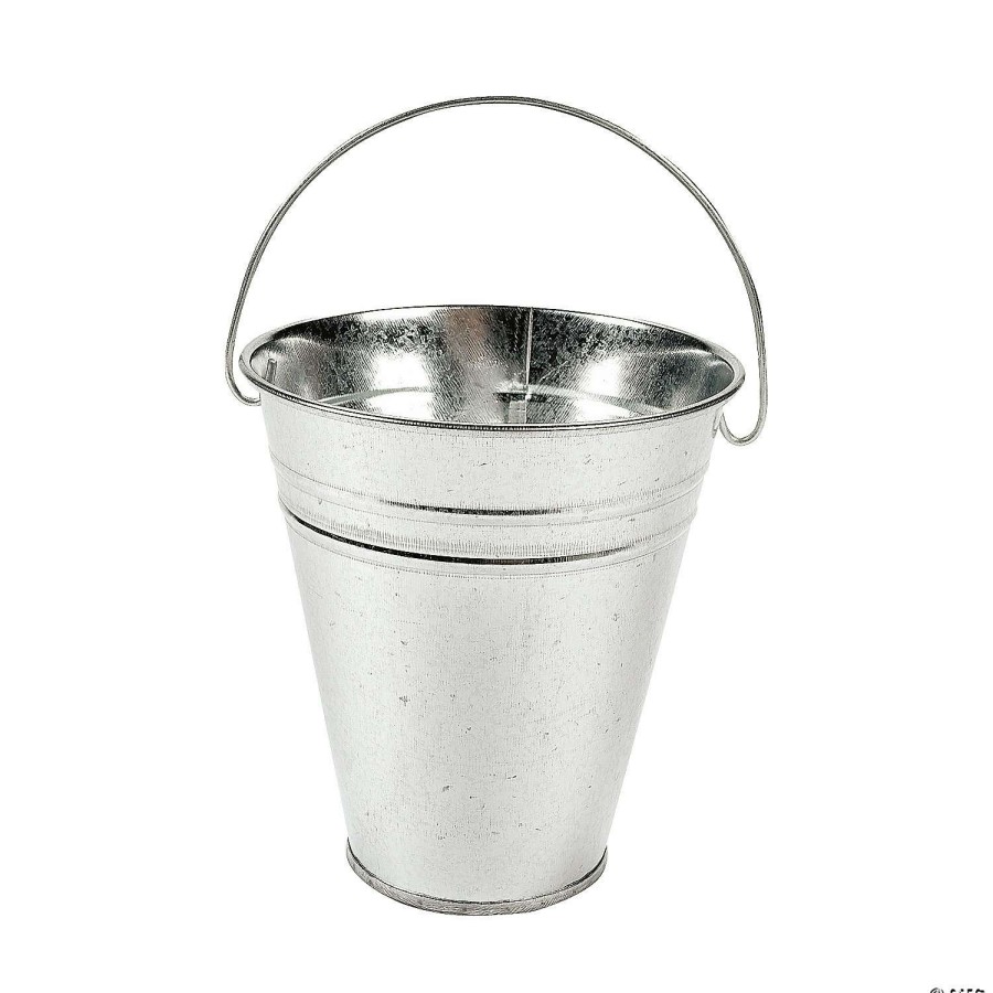 Easter Baskets & Grass * | Coupon Galvanized Metal Pails 12 Pc.