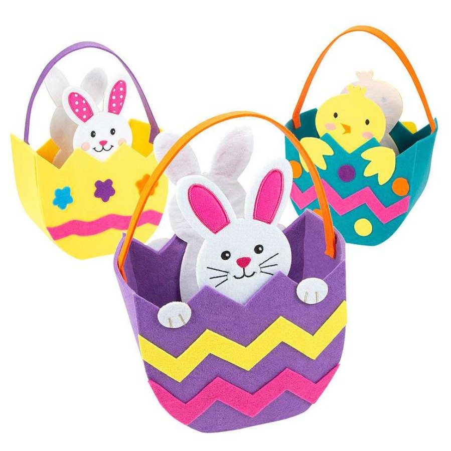 Easter Baskets & Grass * | Best Pirce Felt Easter Baskets 3 Pc.