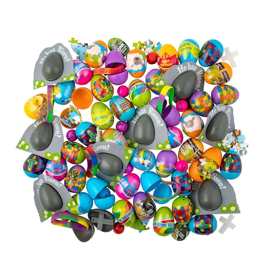 Easter Eggs * | Deals 2 Bulk Religious Toy-Filled Plastic Easter Egg Assortment 504 Pc.