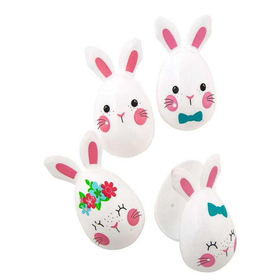 Easter Eggs * | Buy 2 1/4 White Bunny Plastic Easter Eggs 12 Pc.